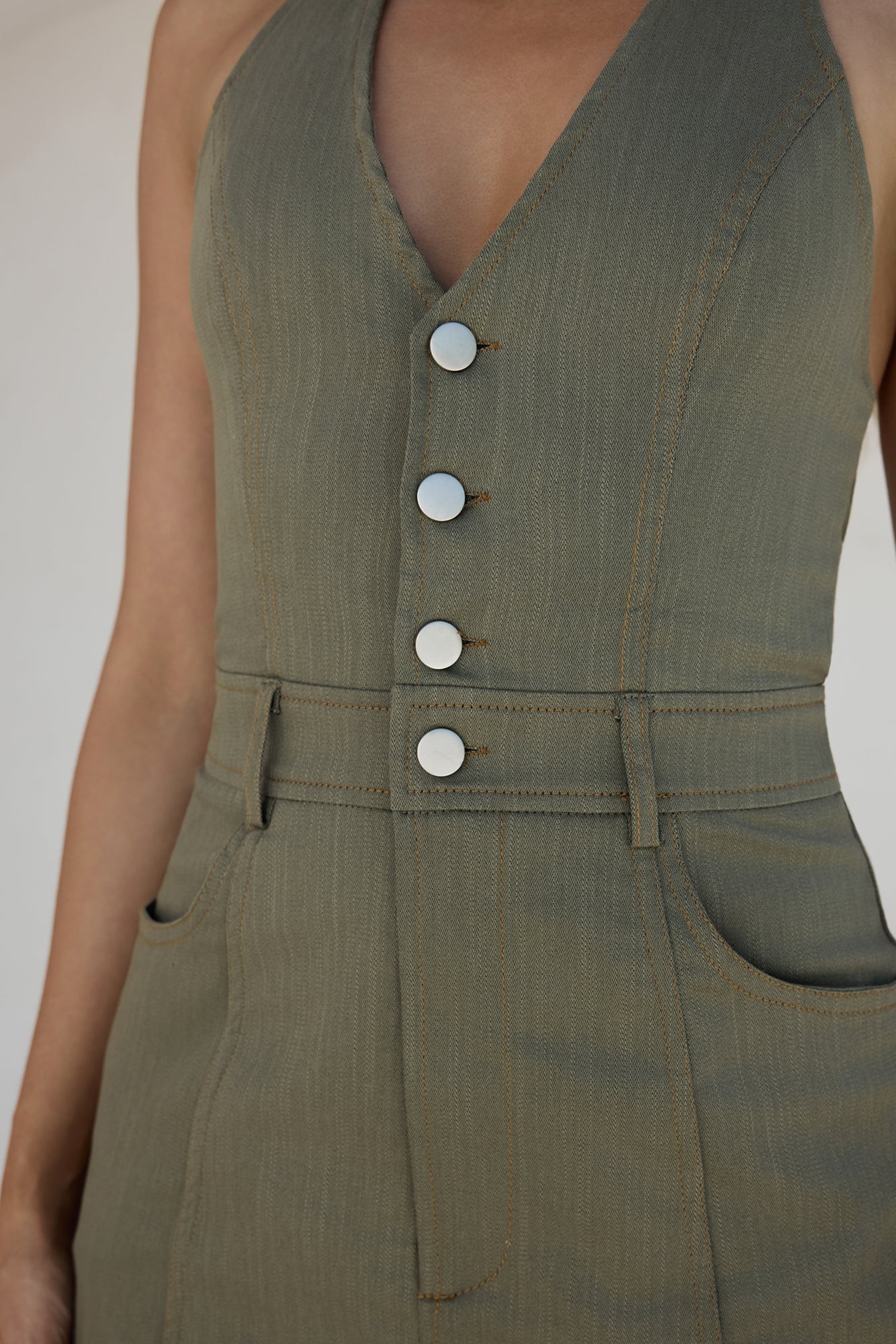 Arizona Halter Playsuit Khaki