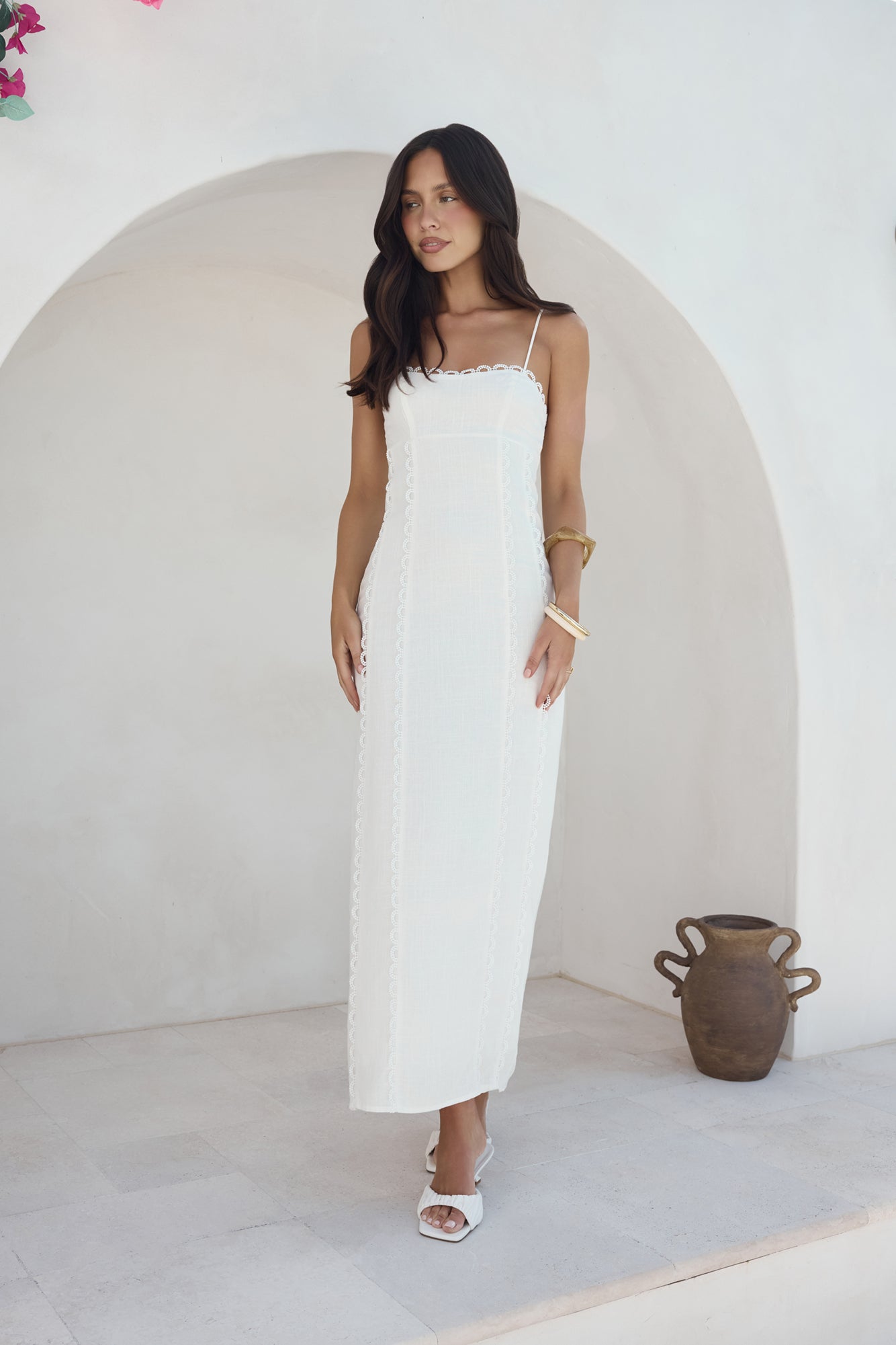Moonlit Dance Maxi Dress White