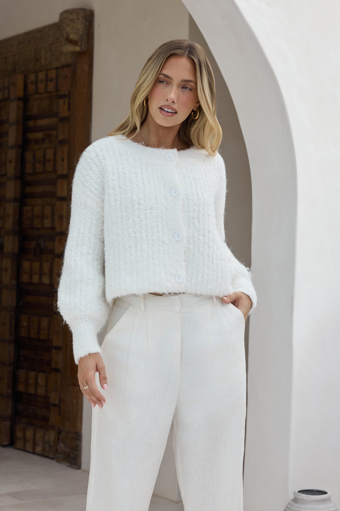 Ice Queen Knit Cardigan White