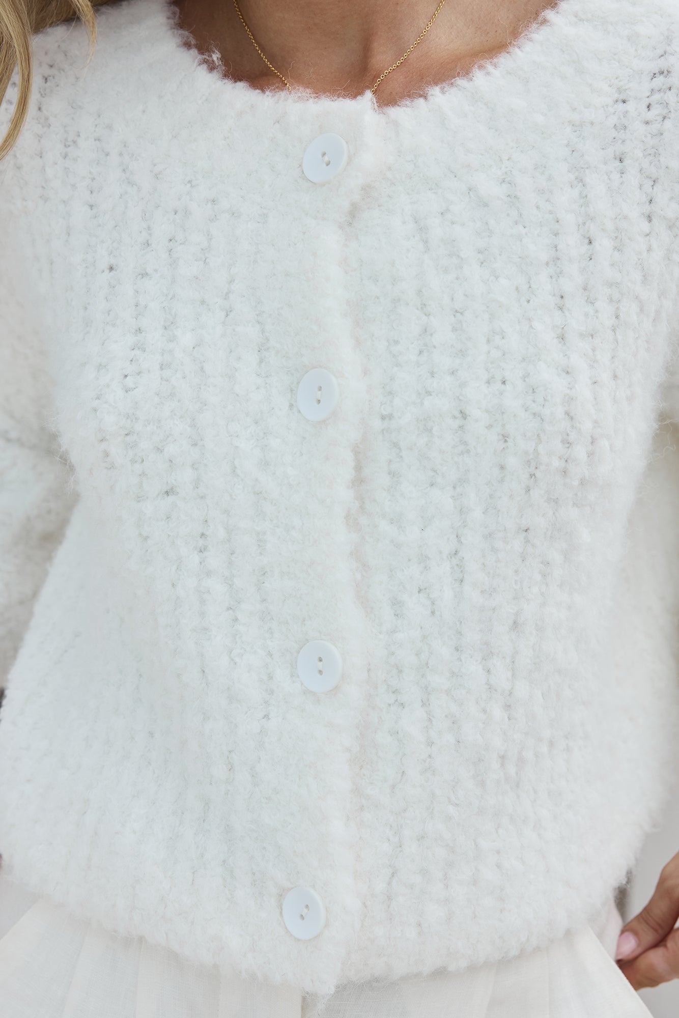 Ice Queen Knit Cardigan White