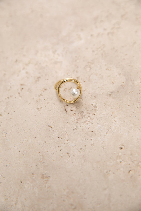 18k Gold Plated Pippa Pearl Ring Gold