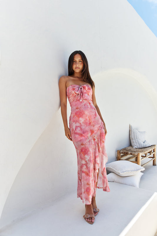 Majorca Strapless Midi Pink