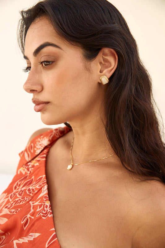 14k Gold Plated Wander Far Earrings Gold