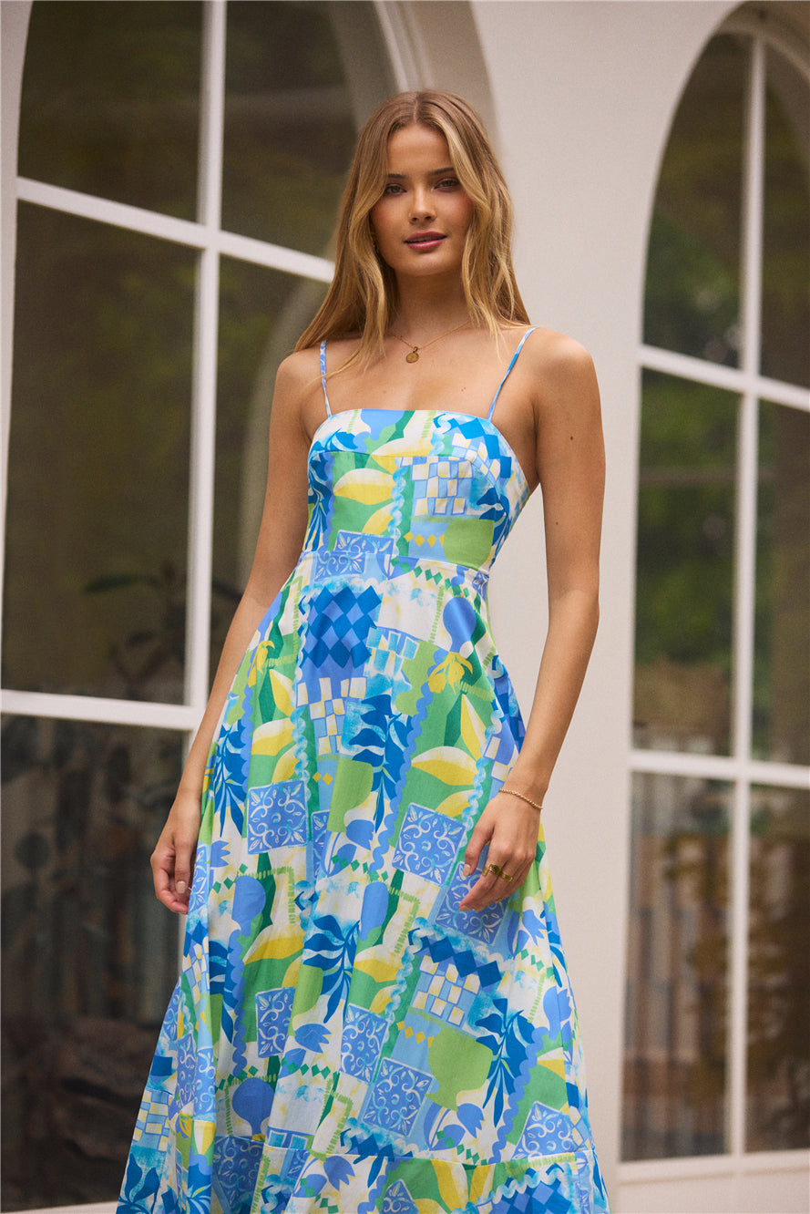 Coastal Paradise Midi Dress Print