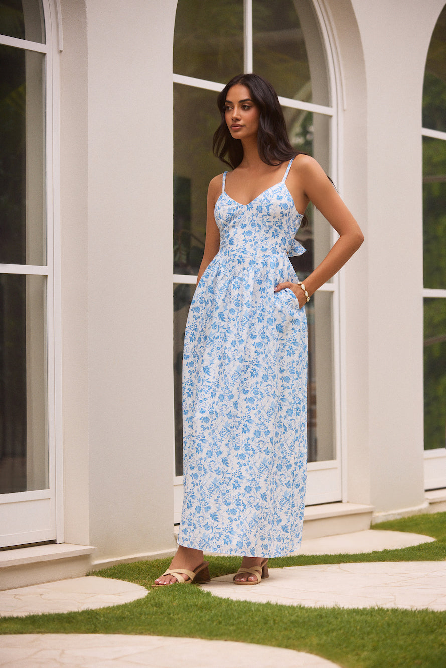 Painted Skies Maxi Dress Blue