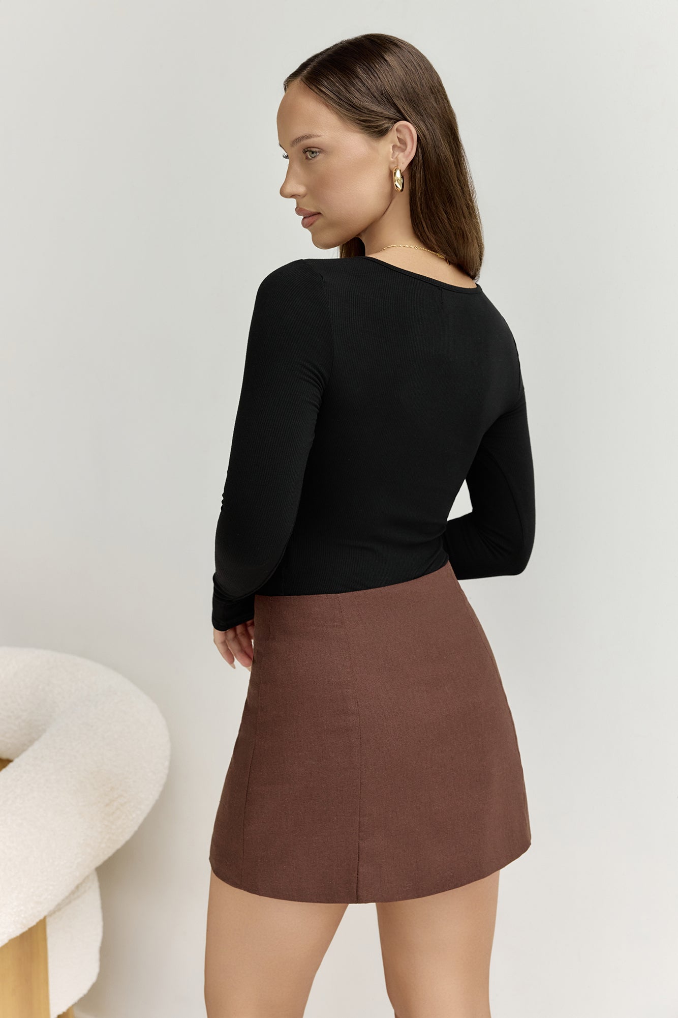 Stella Mini Skirt Chocolate