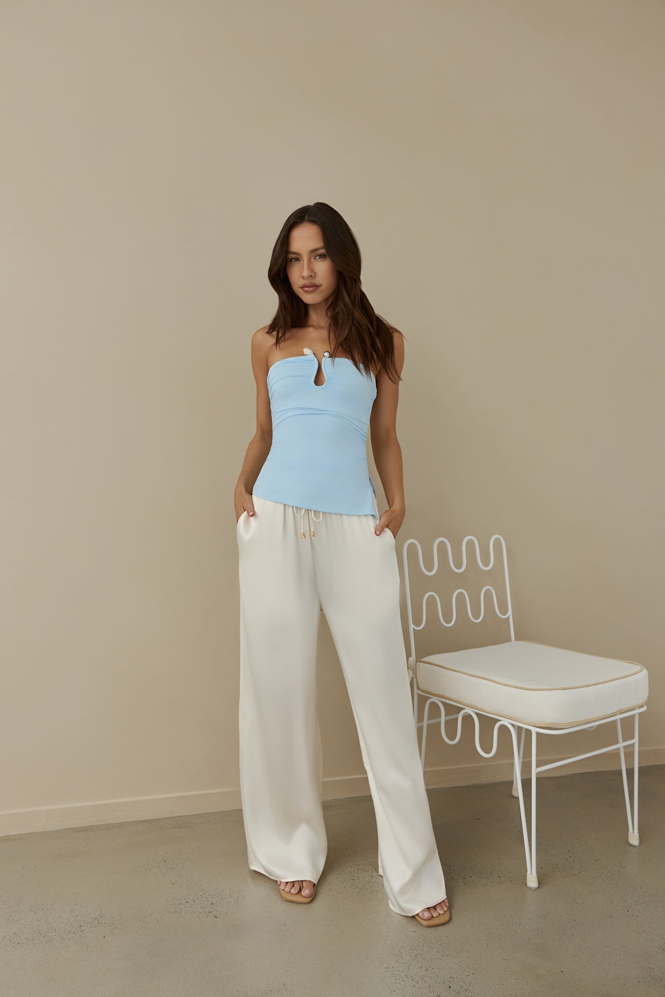 Luna Loves Strapless Top Blue