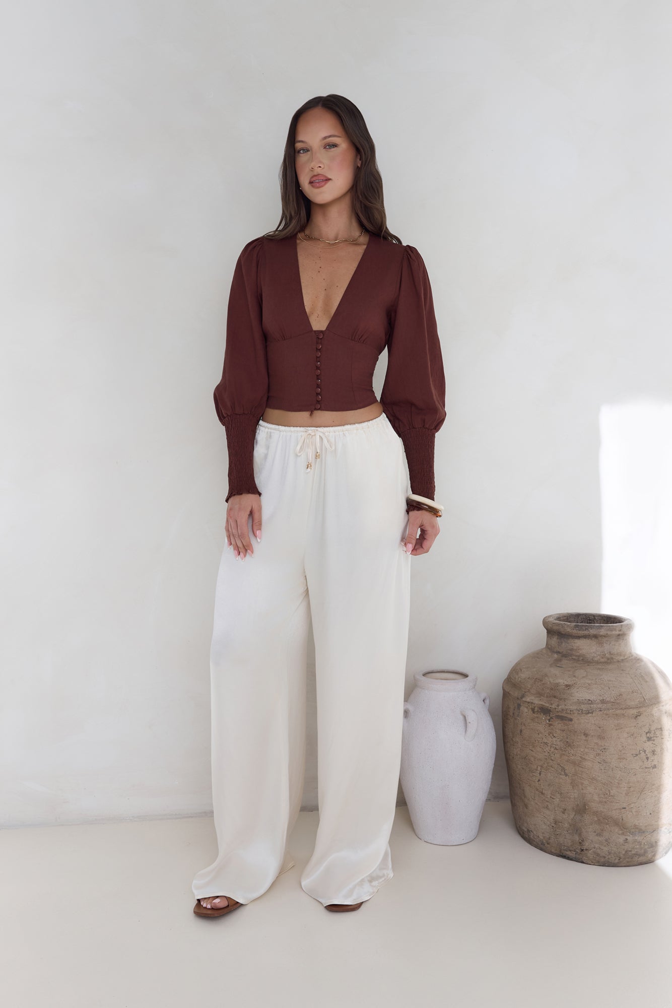 Brush Of Luck Long Sleeve Top Brown