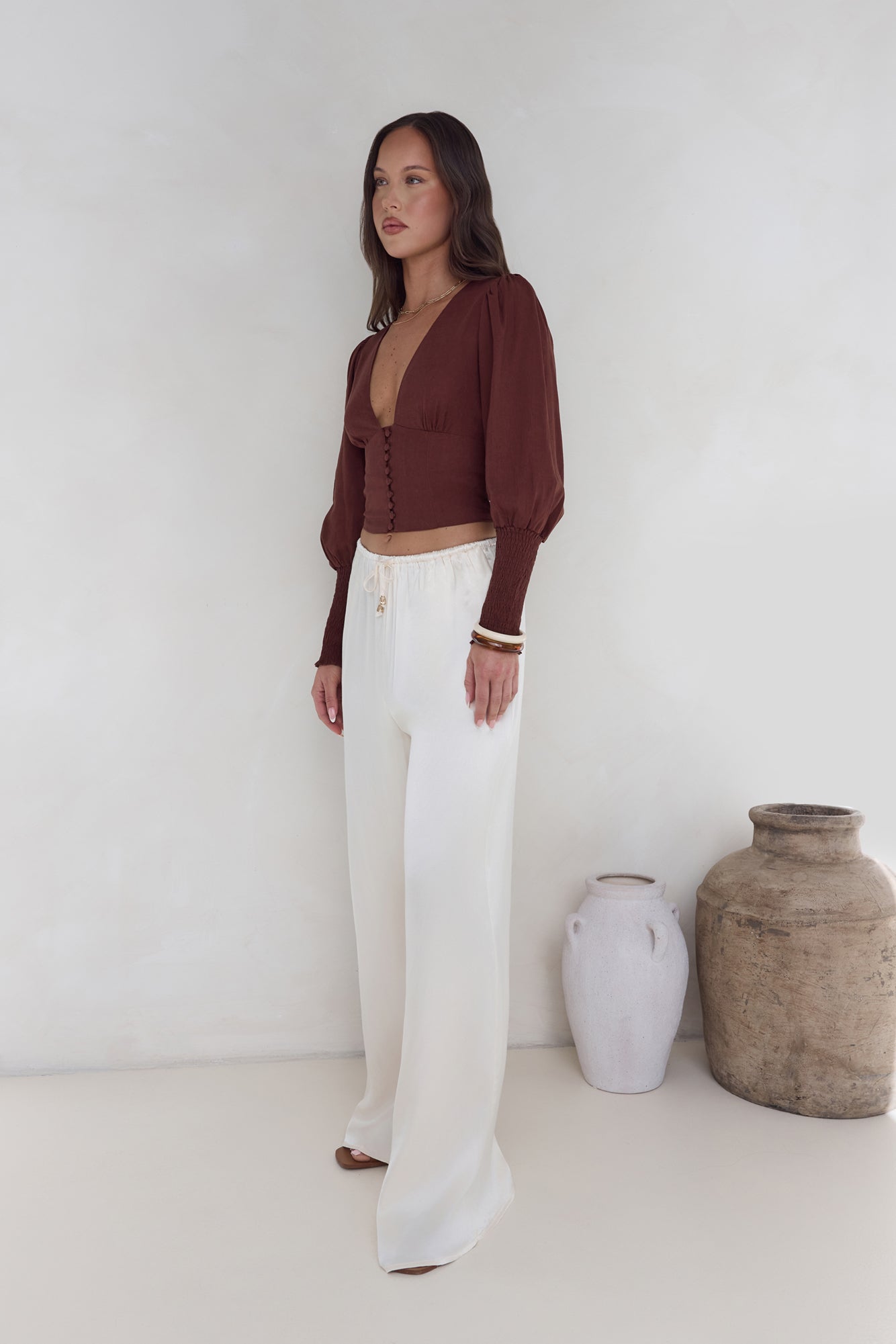 Brush Of Luck Long Sleeve Top Brown