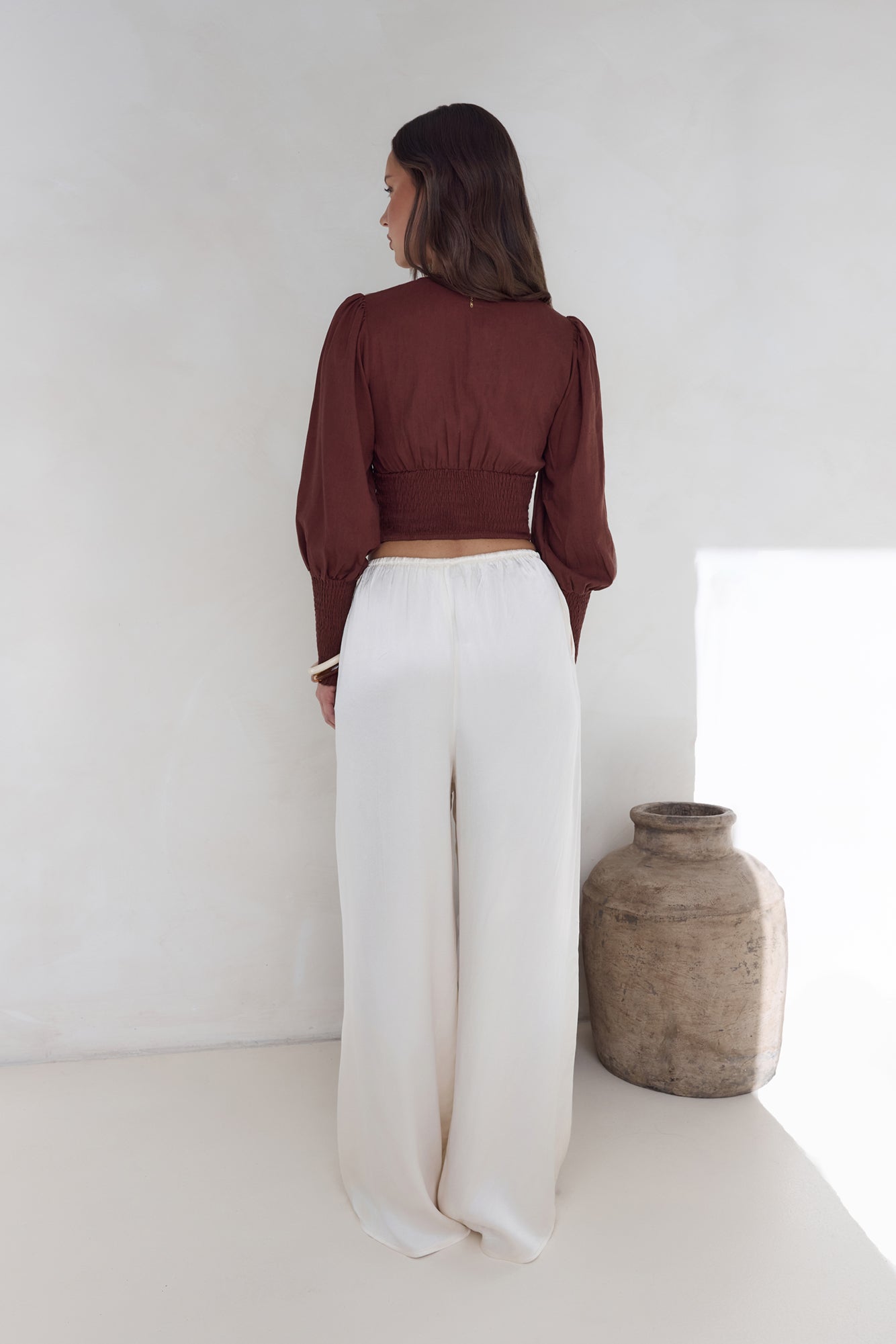 In The Reflection Satin Pants Cream