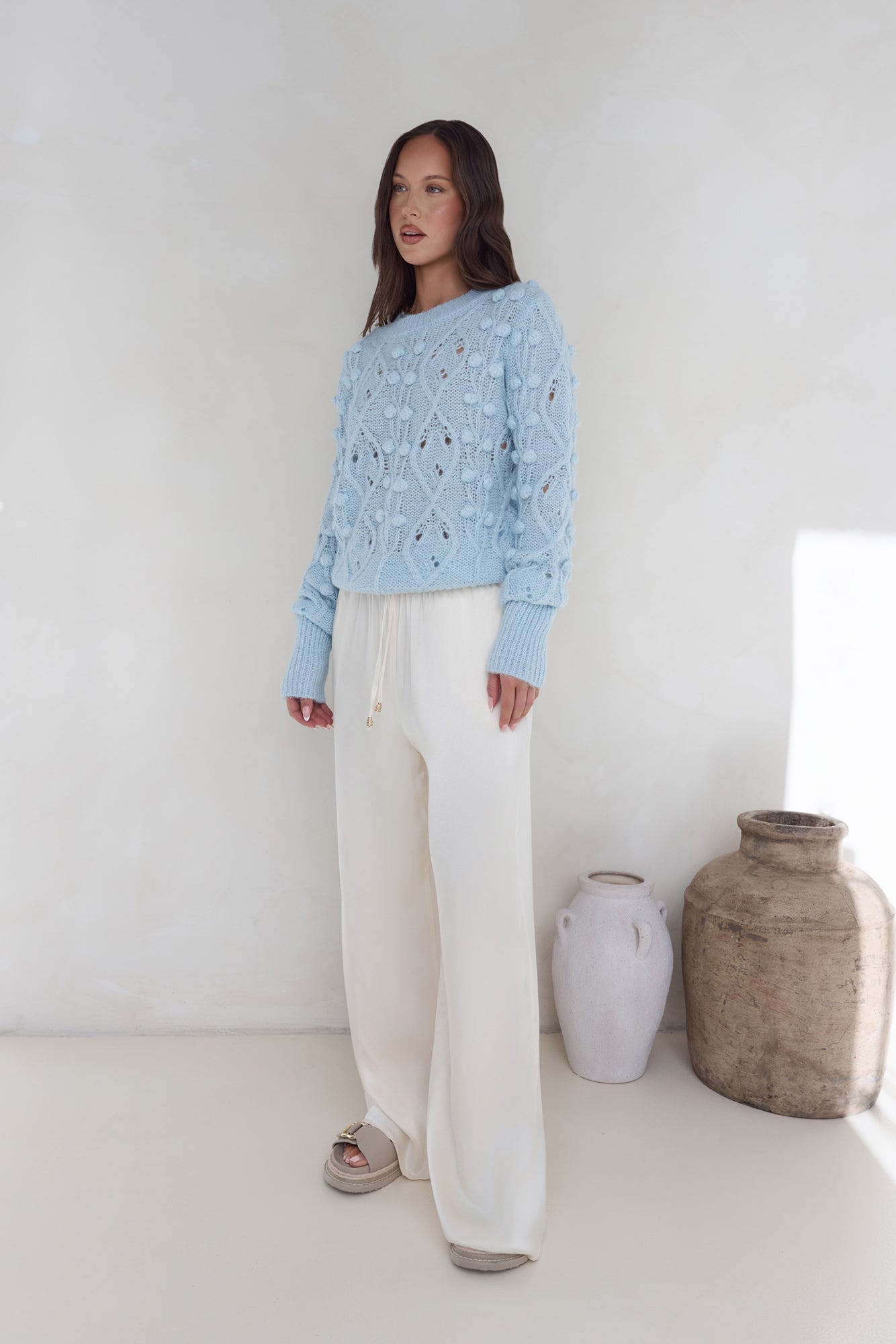 In The Reflection Satin Pants Cream