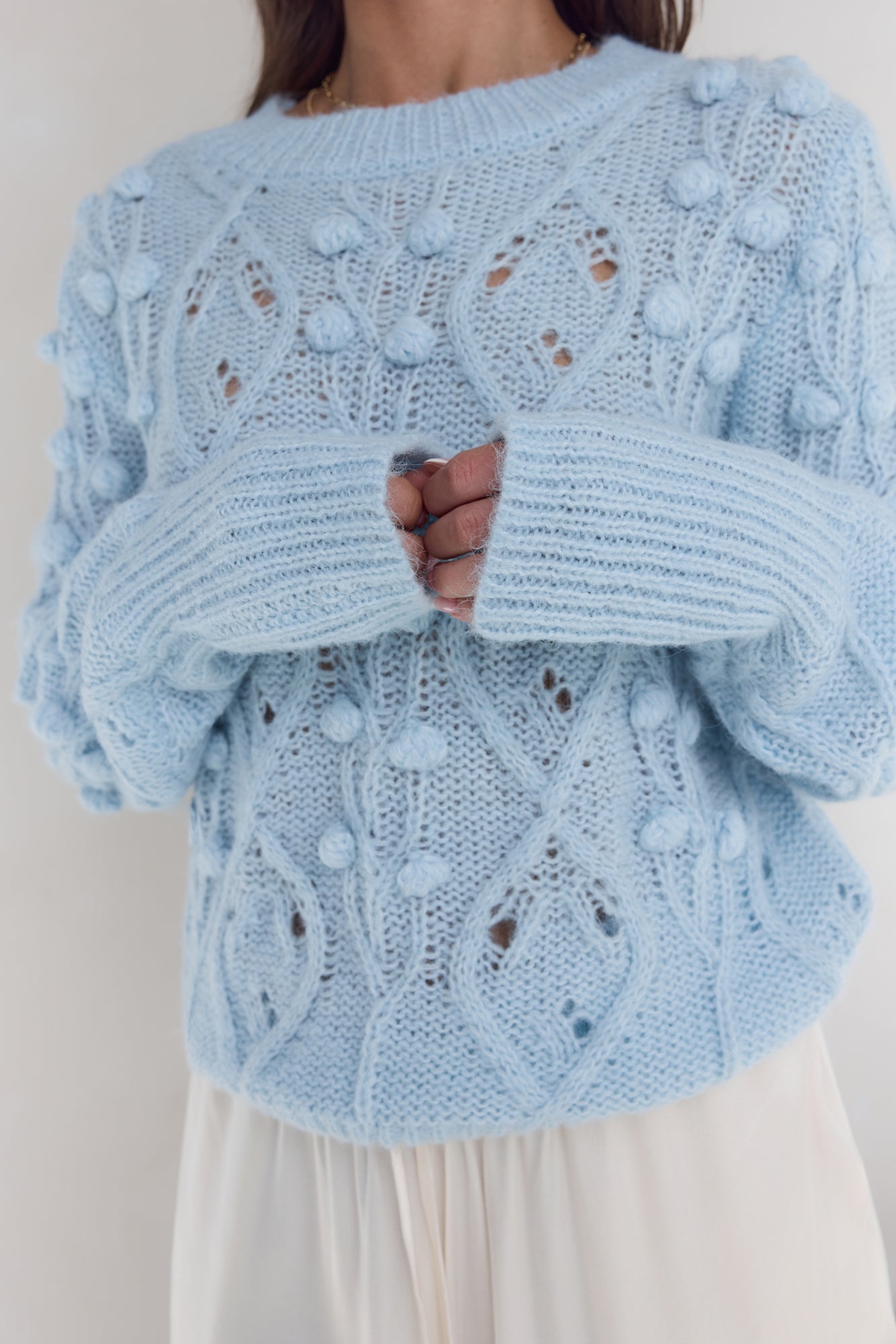 Winterberry Knit Sweater Blue