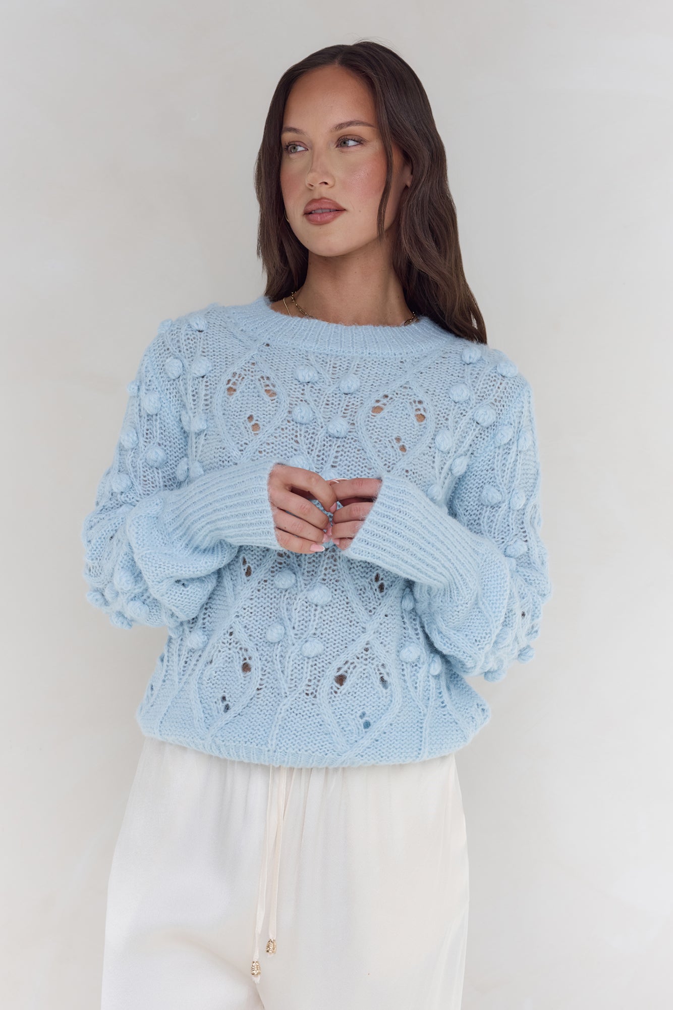 Winterberry Knit Sweater Blue