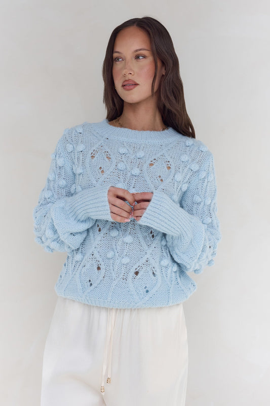 Winterberry Knit Sweater Blue