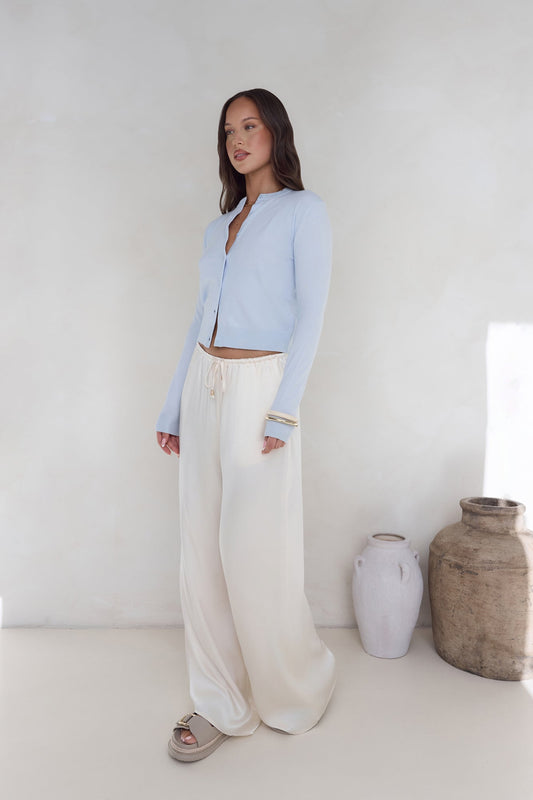 In The Reflection Satin Pants Cream