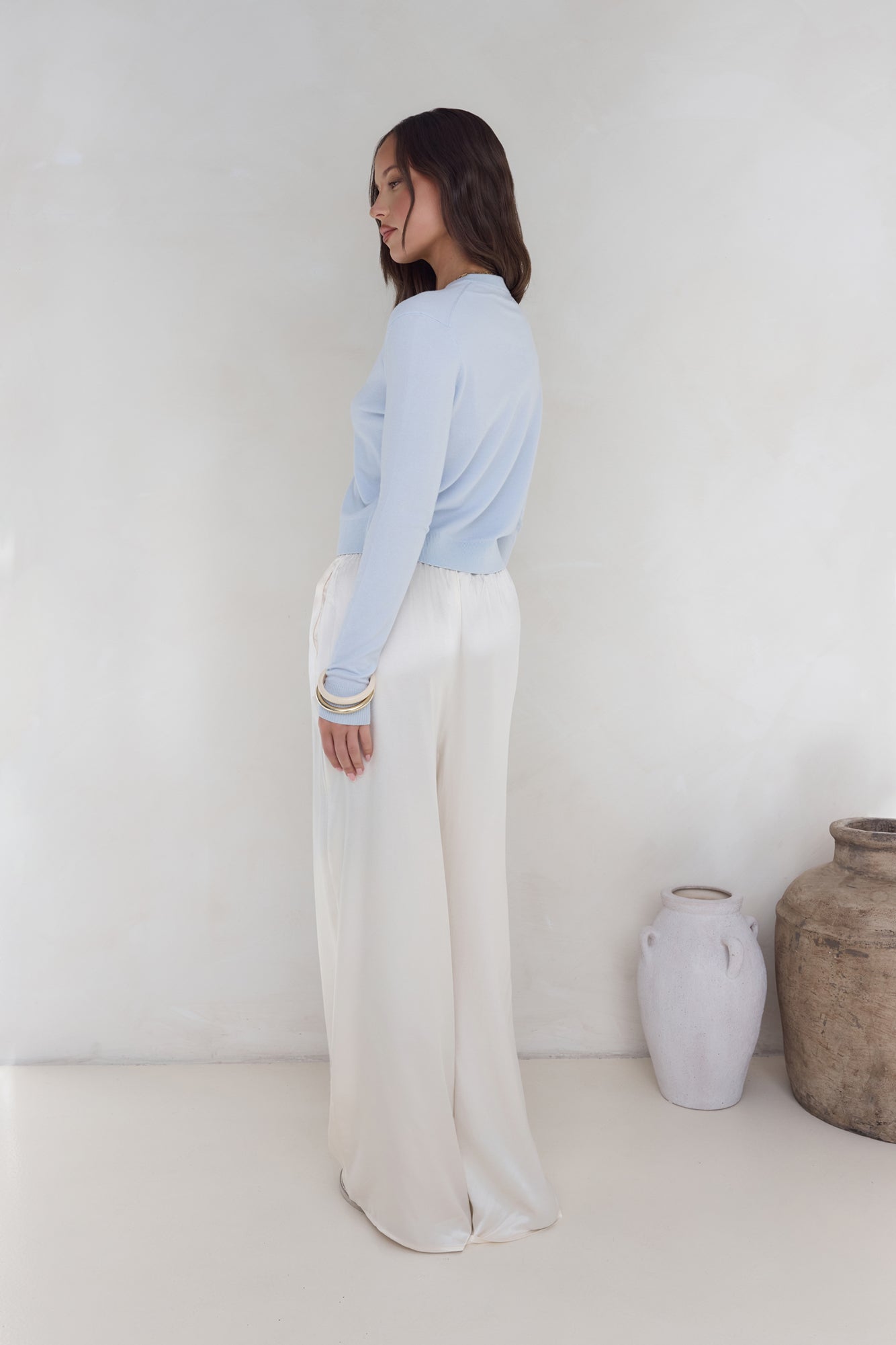 In The Reflection Satin Pants Cream