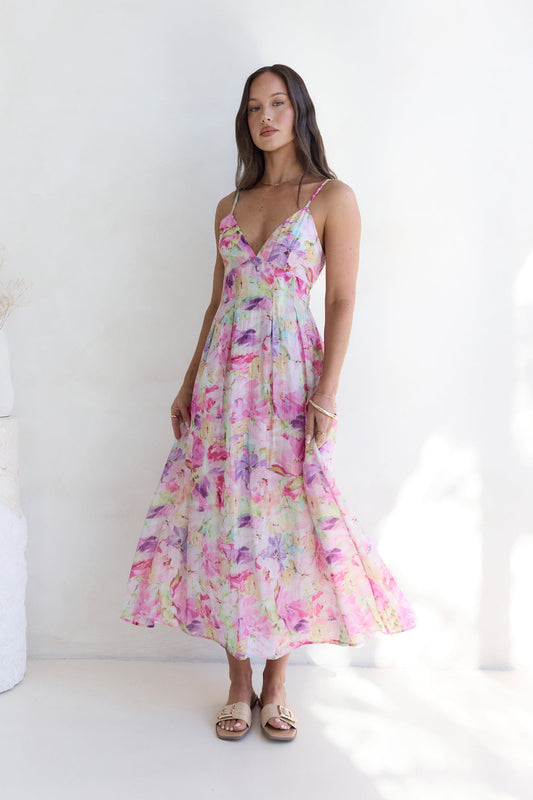 Tides Of Colour Midi Dress Print