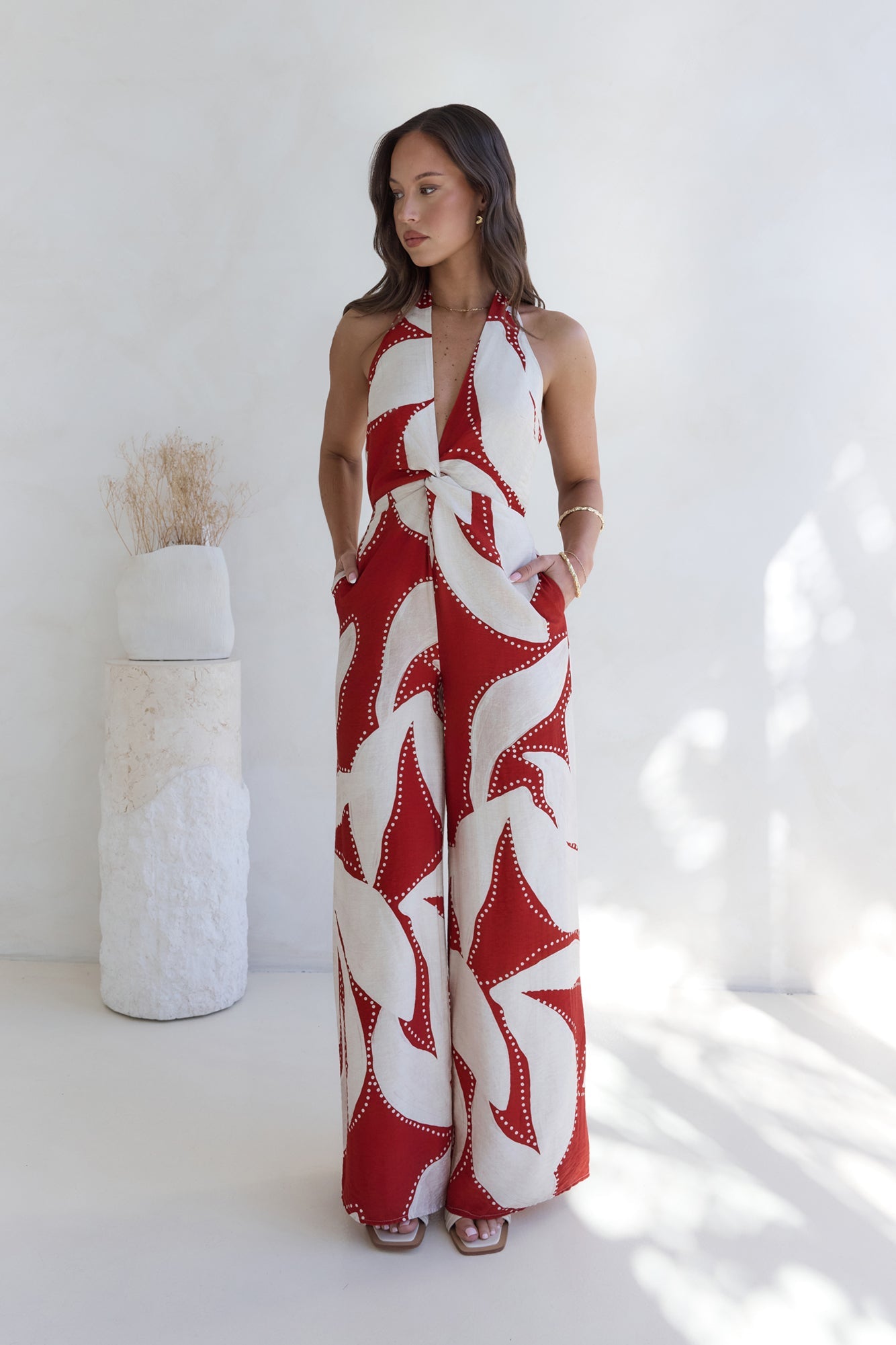 Arlette Halter Jumpsuit Arlette Red