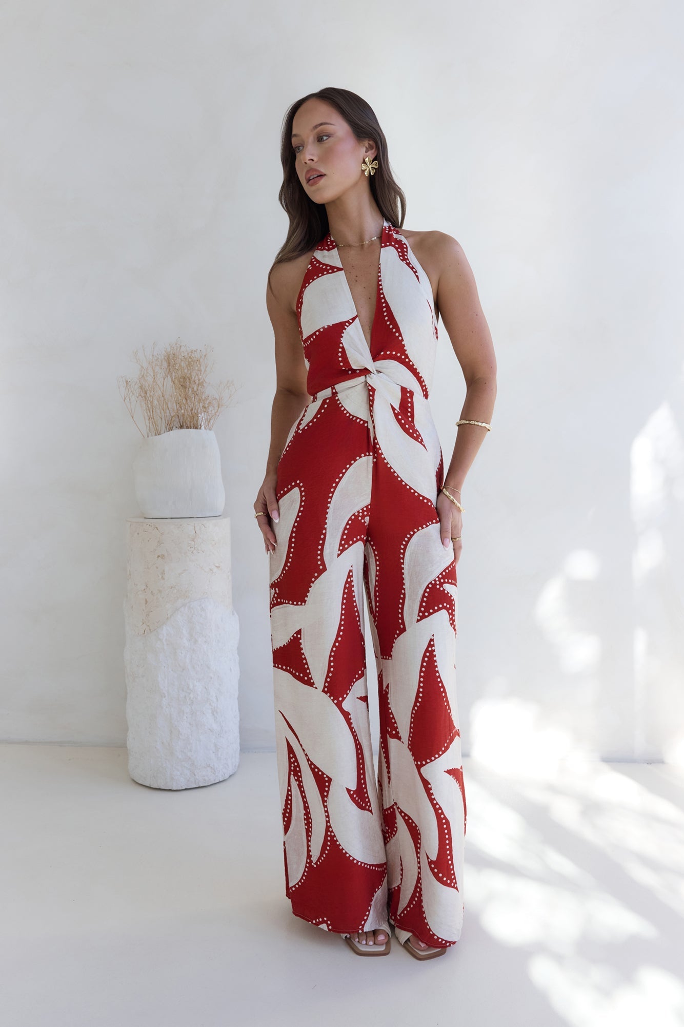 Arlette Halter Jumpsuit Arlette Red