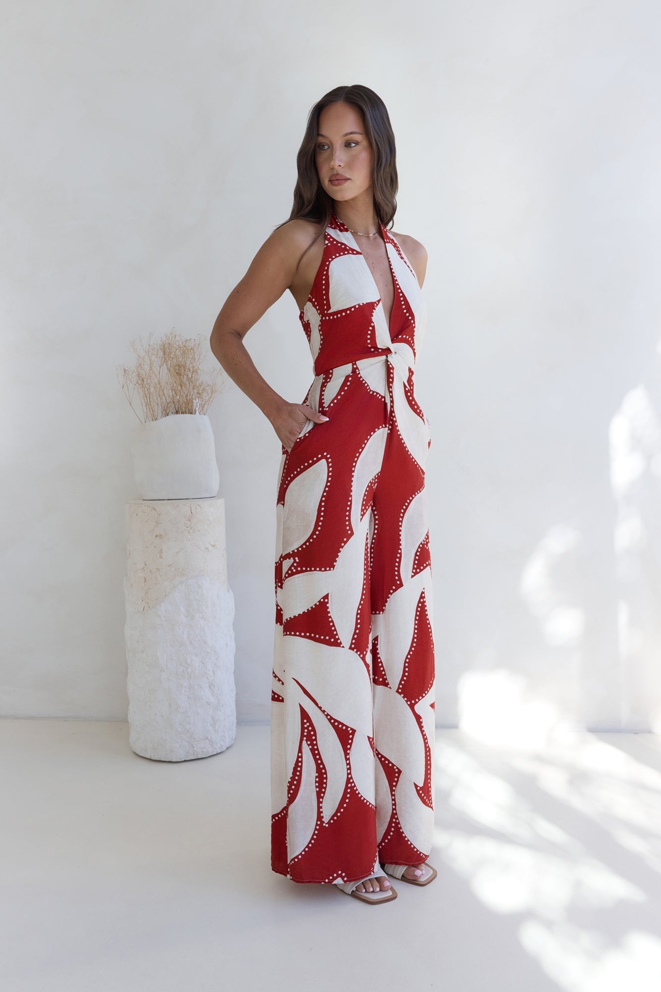 Arlette Halter Jumpsuit Arlette Red