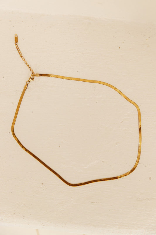 18k Gold Plated Sleek Snake Necklace Gold