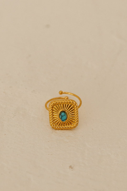 18k Gold Plated Secret Gems Ring Gold