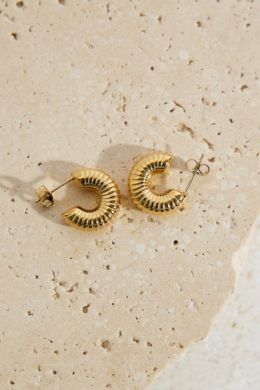 18k Gold Plated Spring Into Step Hoop Earrings Gold